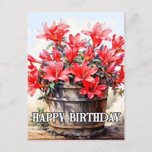 Carte Postale Illustration de floraison de fleurs de lys