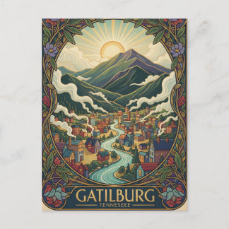 Carte Postale Illustration de Gatlinburg Tennessee conception vi