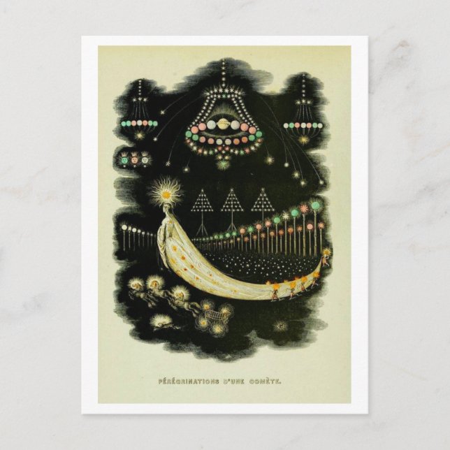 Carte Postale Illustration de Grandville "Wanderings of a Comet" (Devant)