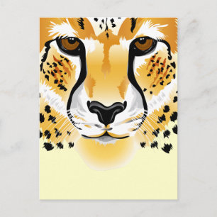Carte Postale illustration de gros plan de la tête de guépard