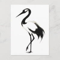 Illustration de grue d'encre - Design de pinceau z