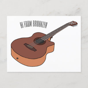 Carte Postale Illustration de guitare acoustique