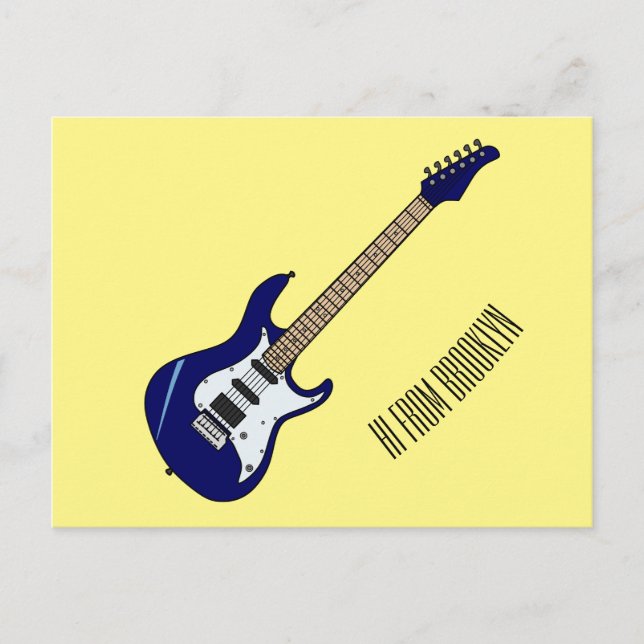 Carte Postale Illustration de guitare électrique (Devant)