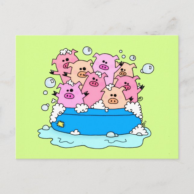Carte postale Illustration de Happy Pigs (Devant)