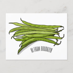 Carte Postale Illustration de haricots verts