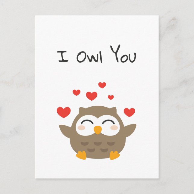 Carte Postale Illustration de I Owl You (Devant)