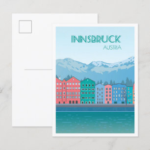 Carte Postale Illustration de Innsbruck Austria Art Vintage voya
