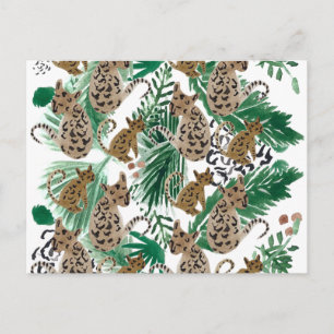 Carte Postale Illustration de jaguar à l'aquarelle Impression d'