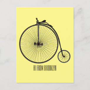 Carte Postale Illustration de la bande dessinée de vélo à grande