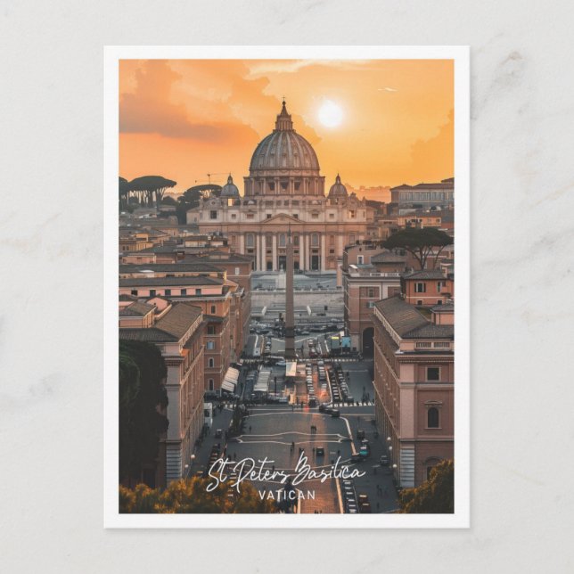 Carte Postale Illustration de la Basilique Saint-Pierre Travel P (Devant)