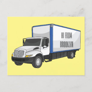 Carte Postale Illustration de la caricature du camion-boîte