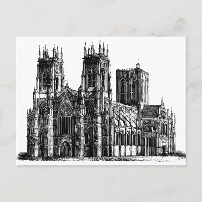 Carte Postale Illustration de la cathédrale (Devant)