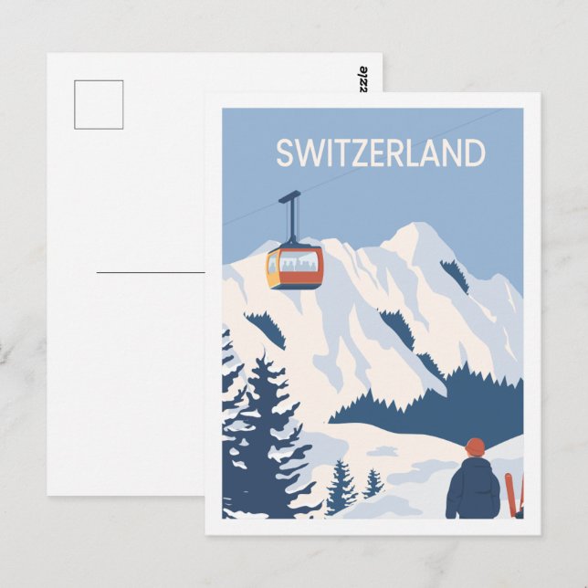 Carte Postale Illustration de la célèbre place de voyage en Suis (Devant / Derrière)