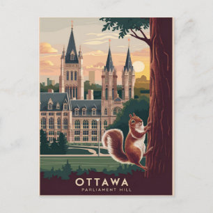 Carte Postale Illustration de la colline du Parlement d'Ottawa