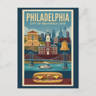 Carte Postale Illustration de la culture de Philadelphie Pennsyl