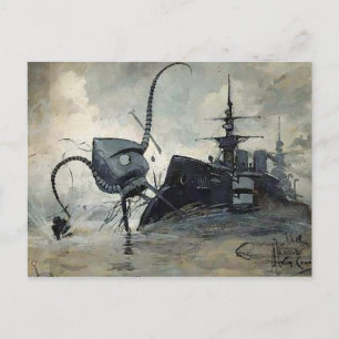 Carte Postale Illustration de la guerre vintage et inédite du mo