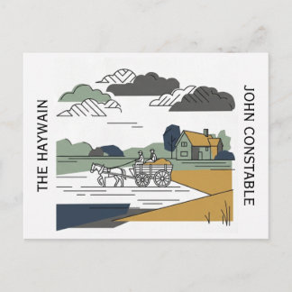 Carte Postale Illustration de la ligne Haywain de Constable