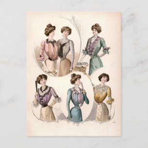 Carte Postale Illustration de la mode Vintage de la dame Edwardi