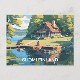 Carte Postale Illustration de la nature finlandaise