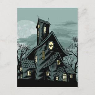 Carte Postale Illustration de la scène de la maison fantôme hant