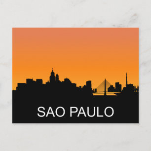 Carte Postale Illustration de la silhouette de Sao Paulo, couche