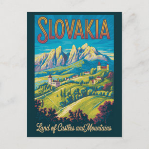 Carte Postale Illustration de la skyline de la Slovaquie Art de 