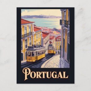 Carte Postale Illustration de la skyline de Lisbonne au Portugal