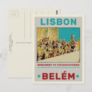 Carte Postale Illustration de la statue de Lisbonne Belem Portug