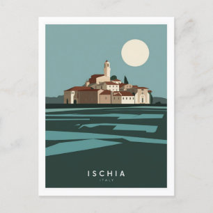 Carte Postale Illustration de la Styliste Ischia Italie