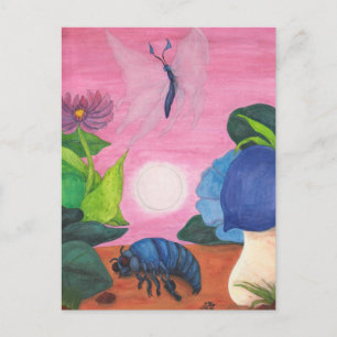 Carte Postale Illustration de la transformation des papillons d'