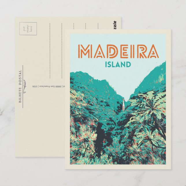 Carte Postale Illustration de la végétation de l'île de Madère P (Devant / Derrière)