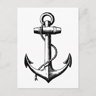 Carte Postale Illustration de l'Ancre nautique vintage