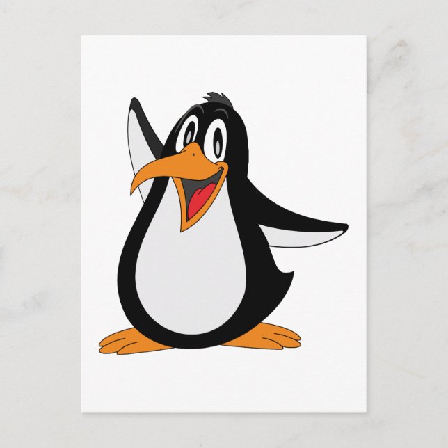 Carte Postale Illustration de l'animation de pingouin (Devant)