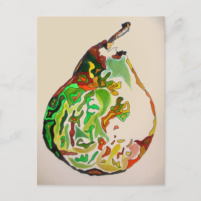 Carte Postale Illustration de l'aquarelle des fruits poires (Devant)