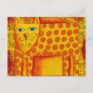 Carte Postale Illustration de l'aquarelle léopard