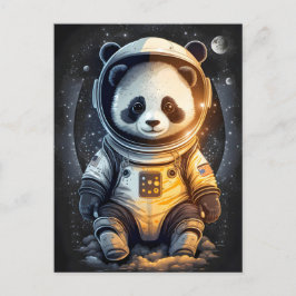 Carte Postale Illustration de l'astronaute Panda Bear
