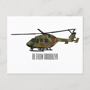 Carte Postale Illustration de l'hélicoptère de l'armée