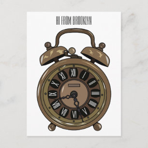 Carte Postale Illustration de l'horloge d'alarme