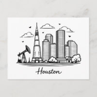 Illustration de ligne noire Houston