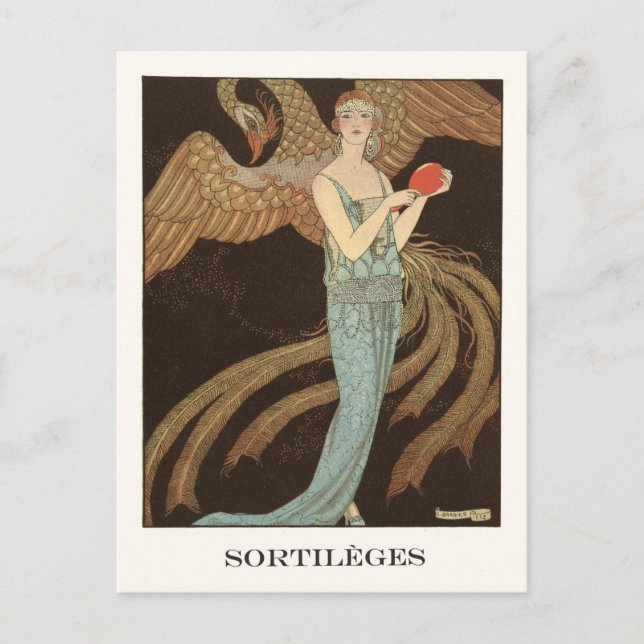 Carte Postale Illustration de mode Art déco George Barbier (Devant)