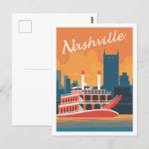 Carte Postale Illustration de Nashville Tennessee USA Travel Pla