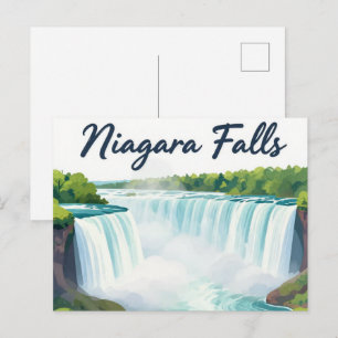Carte Postale Illustration de paysage pictural des chutes du Nia