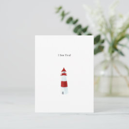 Carte Postale Illustration de phare à l'aquarelle avec texte I S