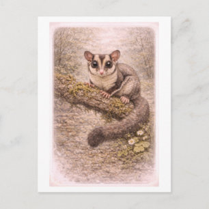 Carte Postale Illustration de planneur sucré de style vintage