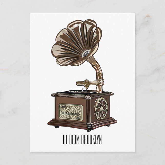 Carte Postale Illustration de plateau tournant en cartoon  (Devant)