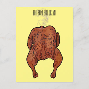 Carte Postale Illustration de poulet rôti