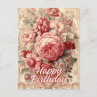 Illustration de roses victoriennes pour un joyeux 