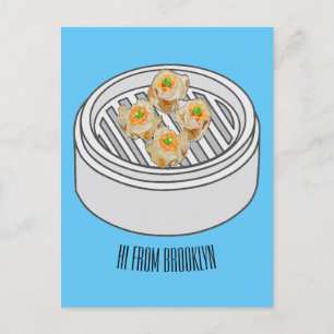 Carte Postale Illustration de Shumai dim sum