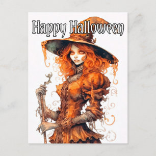 Carte Postale Illustration de sorcière Sinister Salem Halloween 