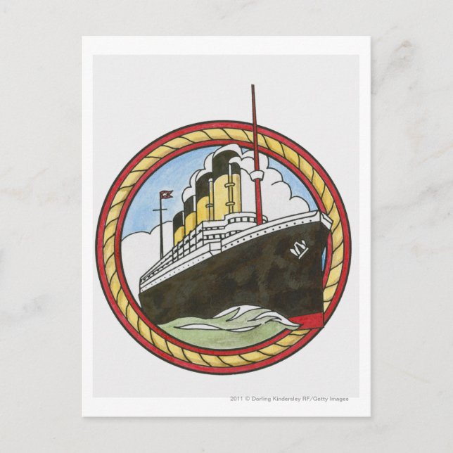 Carte Postale Illustration de Titanic (Devant)